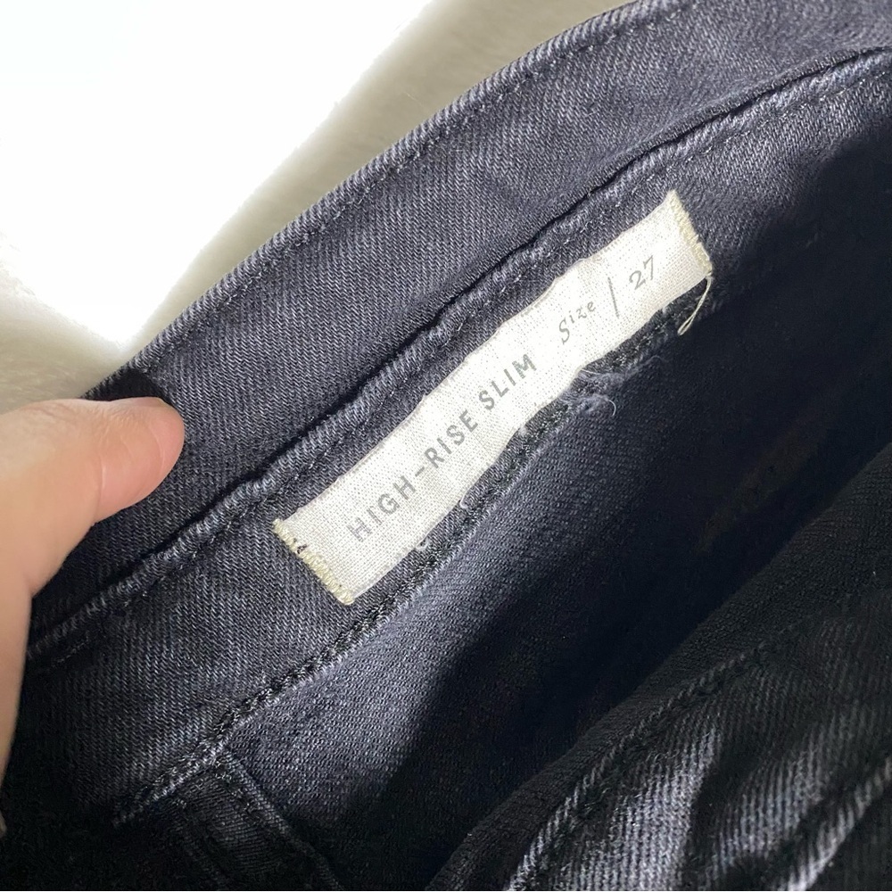 PILCRO The LETTERPRESS Anthropology Sz 27 Black Jeans Distress Button Fly - Picture 5 of 12